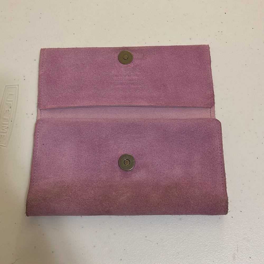Purple soft leather wallet - Picture 4 of 5